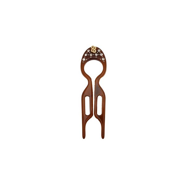 Pente hairpin Bianca p acrílico marrom strass 70 050