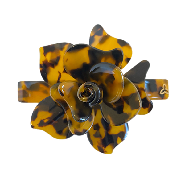 Presilha flor acetato marrom tartaruga