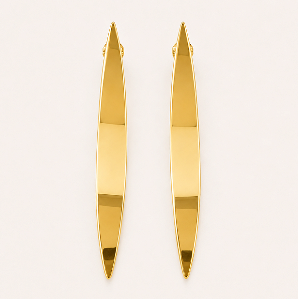 Brinco pressão metal curvado ouro semijoia 35064