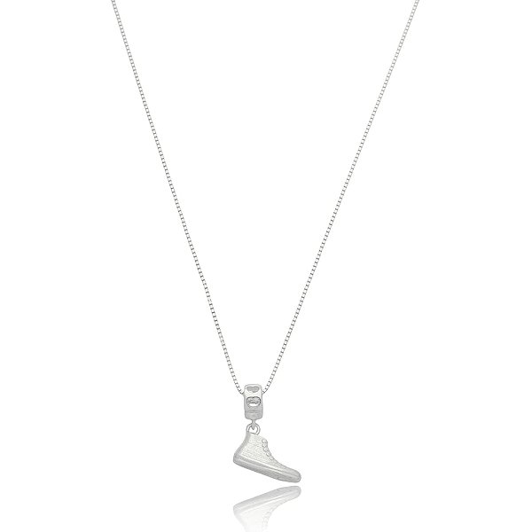 Colar berloque tênis prata 925