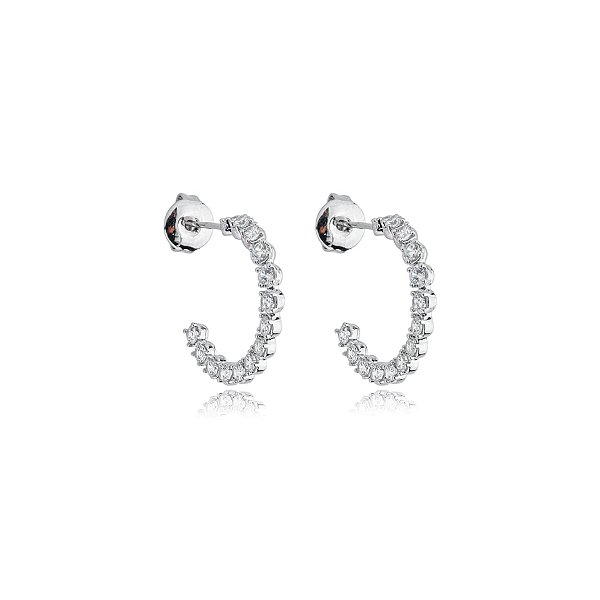 Brinco argolinha zircônia ródio semijoia 24k05039