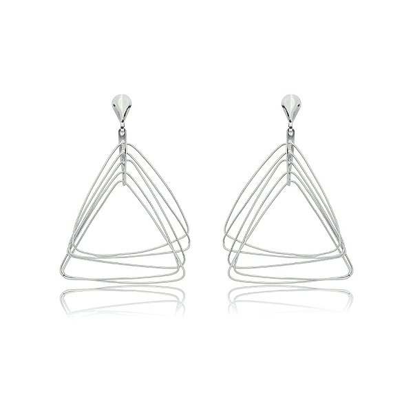 Brinco argolinhas triangulares aço inox