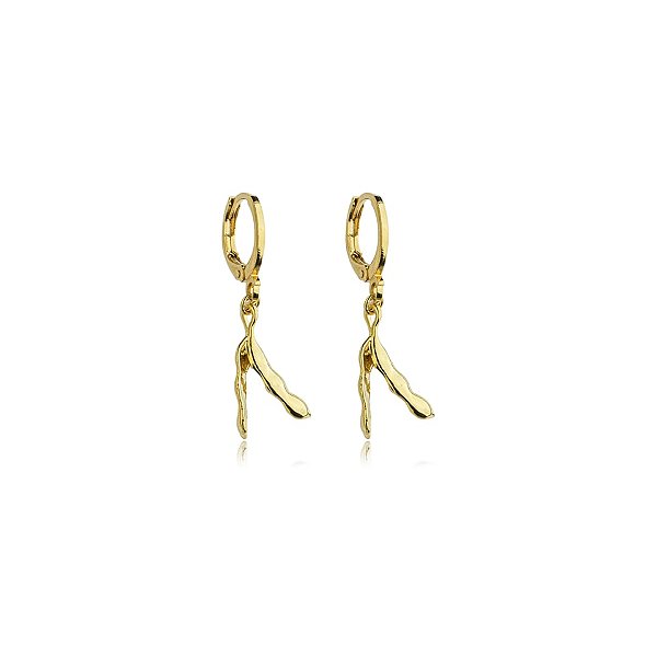 Brinco argolinha soja ouro semijoia