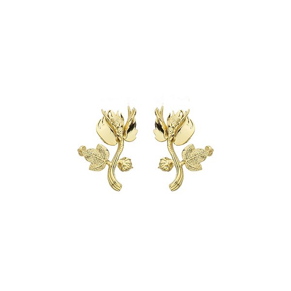 Brinco ear cuff algodão ouro semijoia