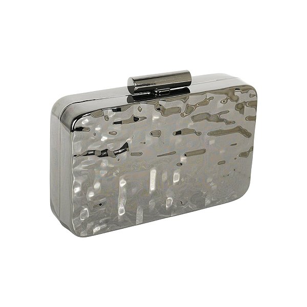 Clutch retangular grafite metálica F-57