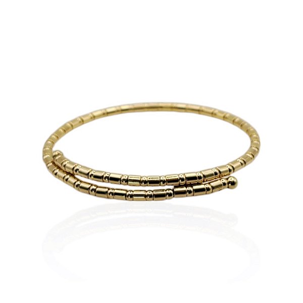 Bracelete canutilho metal ouro semijoia 8548