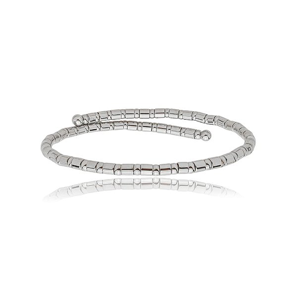 Bracelete canutilho metal ródio semijoia 8548