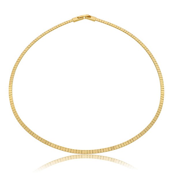 Colar choker ouro semijoia 7621