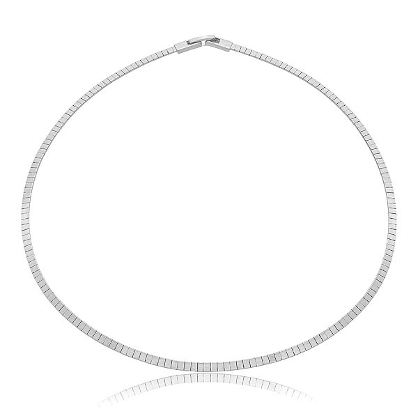 Colar choker ródio semijoia 7621