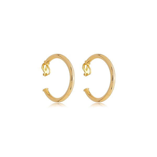 Brinco pressão argola tubo m ouro semijoia 4390505