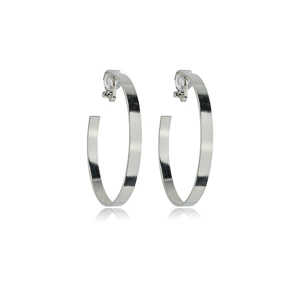 Brinco pressão argola reta g ródio semijoia 6182905