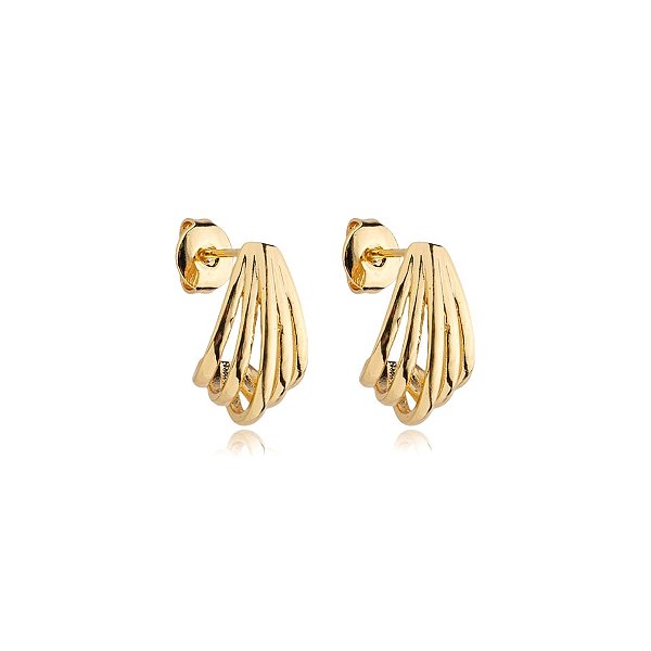 Brinco 5 aros ouro semijoia 22a05014