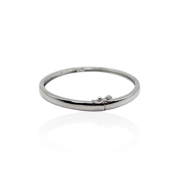 Bracelete liso ródio semijoia SL-230504