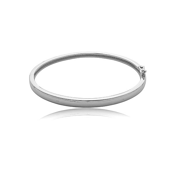 Bracelete liso ródio semijoia SL-230504