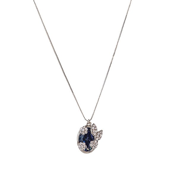 Colar Leticia Sarabia oval cristal azul montana 9103