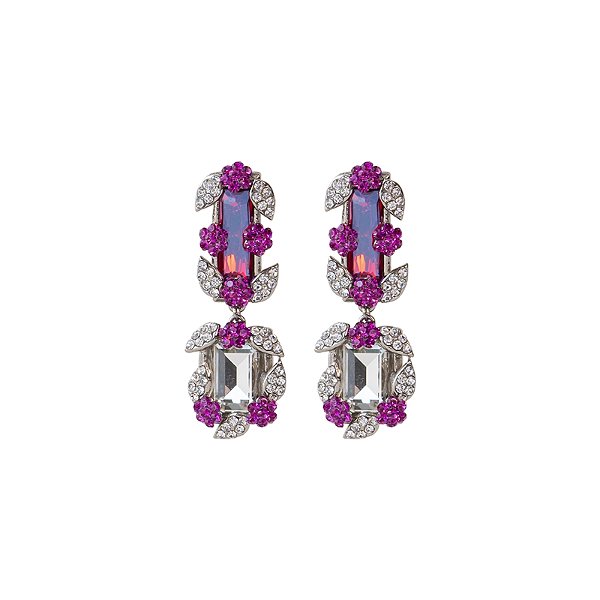 Brinco Leticia Sarabia cristal fuschia 9104