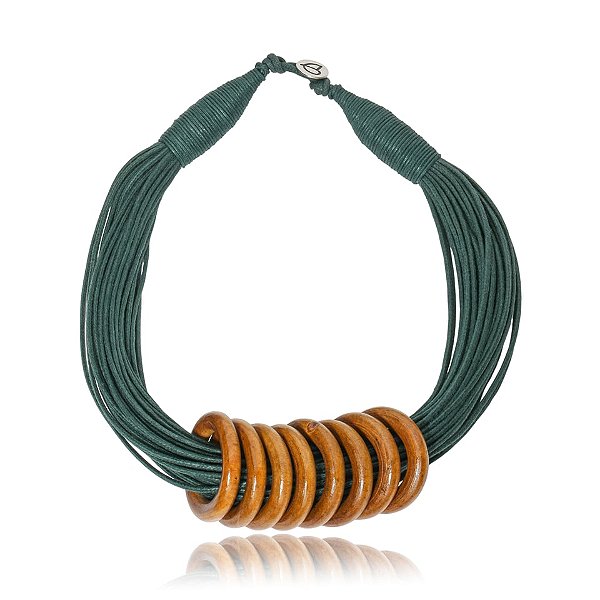 Colar Design Natural algodão verde oliva CO 1481