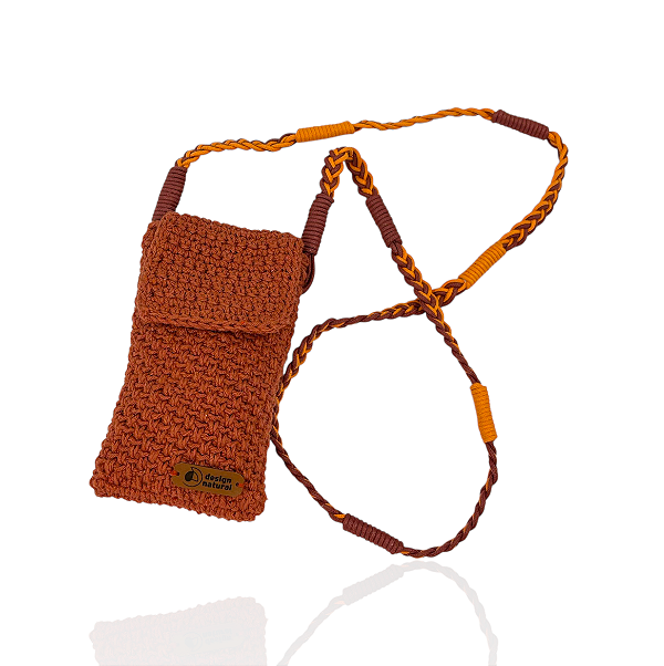 Bolsa Design Natural algodão mogn e laranja