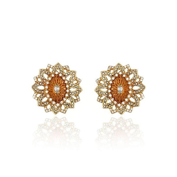 Brinco Claudia Arbex flor ouro vintage