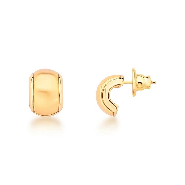 Brinco meia argola ouro fosco semijoia