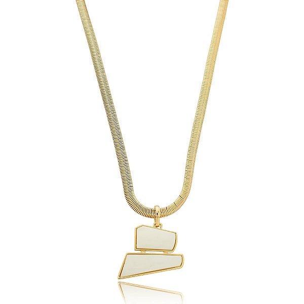 Colar madrepérola ouro semijoia XL 2396