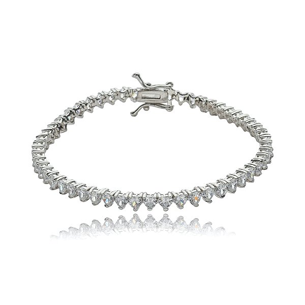 Pulseira zircônia ródio semijoia PU 961