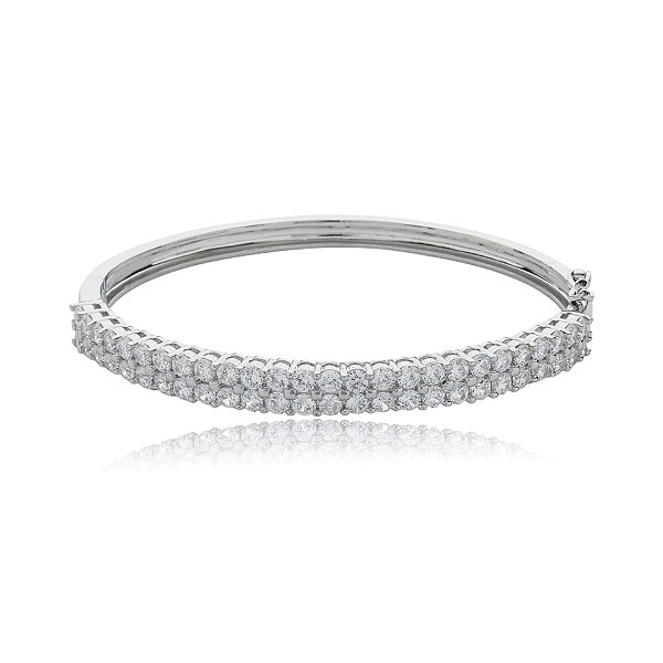 Bracelete zircônia ródio semijoia PU 1046