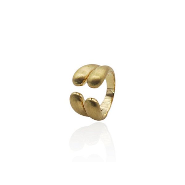 Anel gotas ouro fosco semijoia TZ-240319