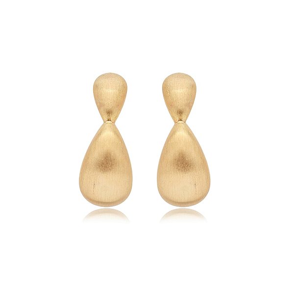 Brinco gotas ouro fosco semijoia E015335