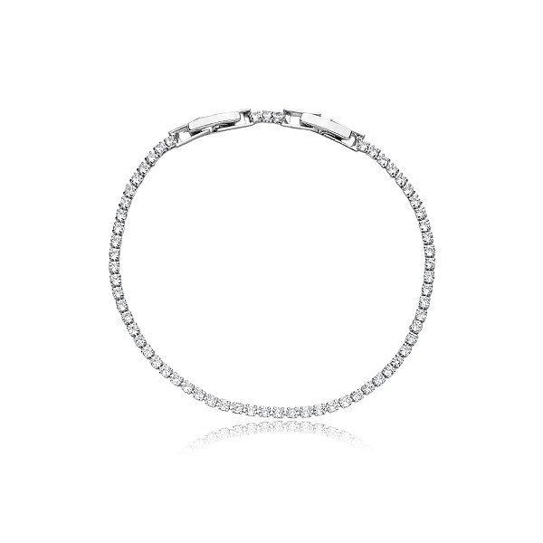 Pulseira zircônia ródio semijoia QC-8001