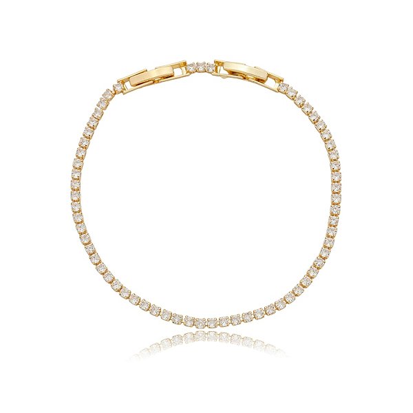 Pulseira zircônia ouro semijoia QC-8002