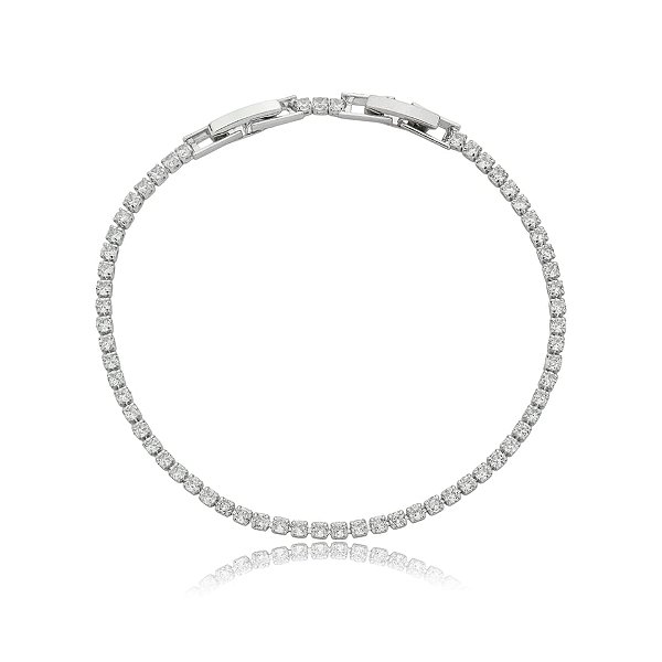 Pulseira zircônia ródio semijoia QC-8002