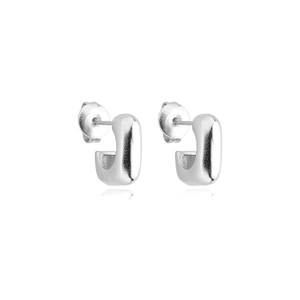 Brinco argolinha p ródio fosco semijoia 24a03030