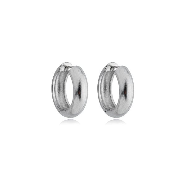Brinco argolinha ródio fosco semijoia 24a03020
