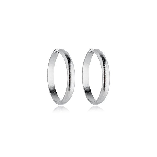 Brinco argola ródio fosco semijoia 24a03028