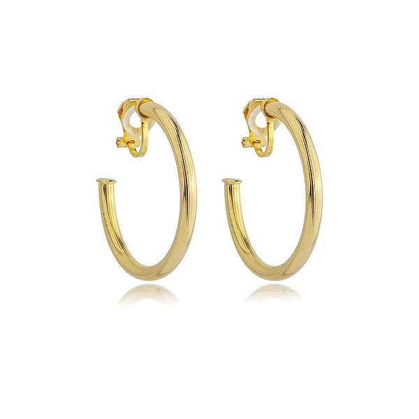 Brinco pressão argola ouro semijoia 6221605