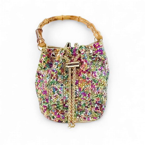 Bolsa de mão pedrarias coloridas S-358