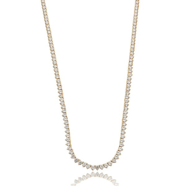 Colar zircônia ouro semijoia XL-240201