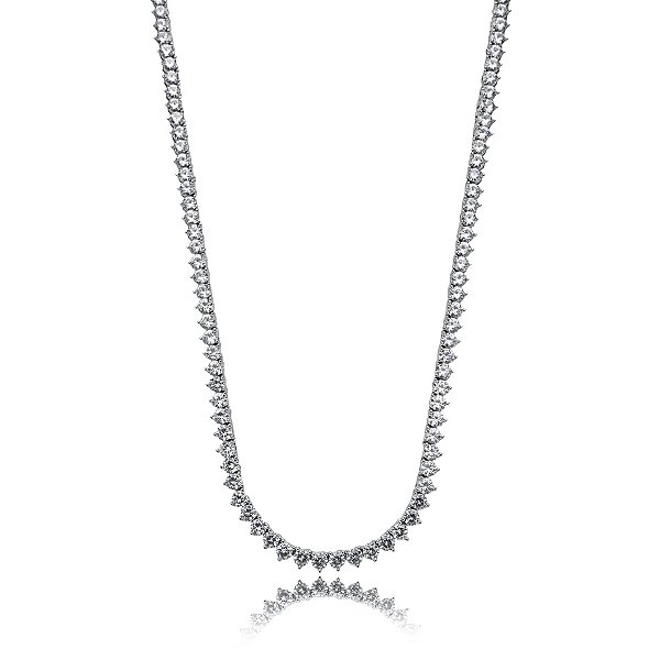 Colar zircônia ródio semijoia XL-240201