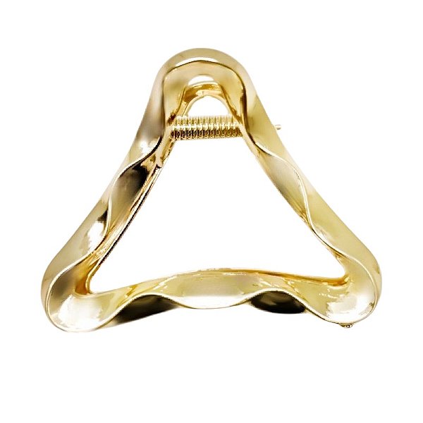 Piranha de cabelo triangular metal dourado