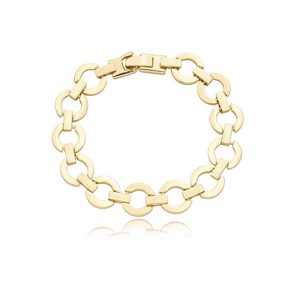 Pulseira elos redondo ouro semijoia