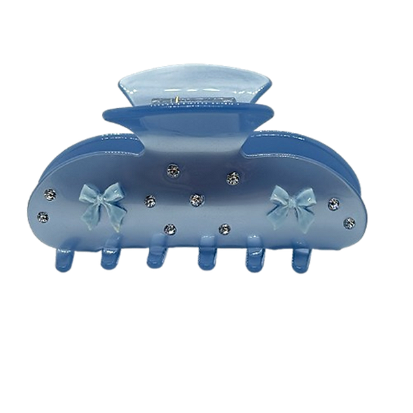 Piranha de cabelo acetato laço azul