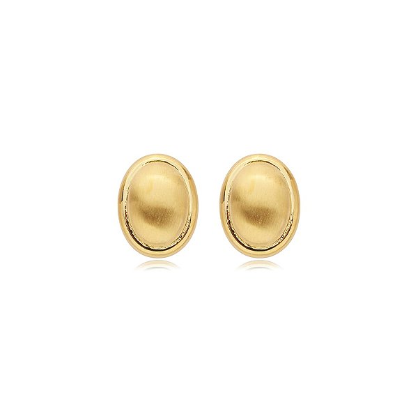 Brinco oval ouro semijoia TZ-240403