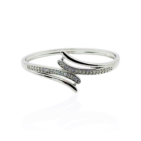Bracelete zircônia ródio semijoia PU 1165