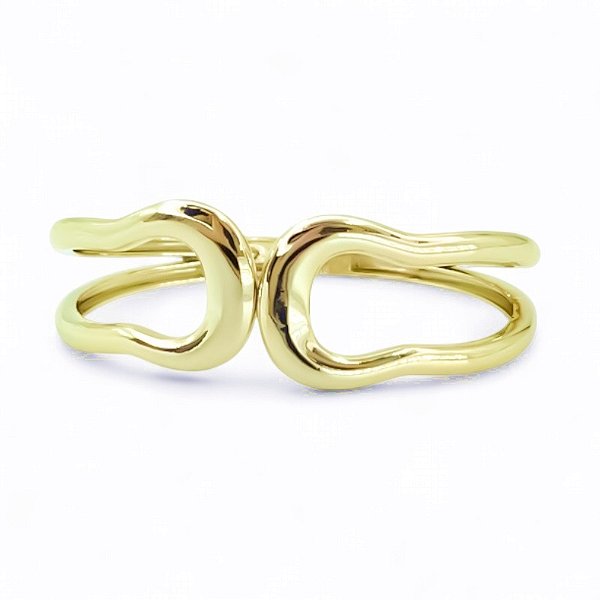 Bracelete orgânico ouro semijoia PU 1171