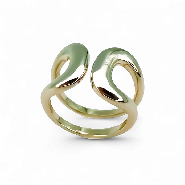 Anel orgânico ouro semijoia AN 889