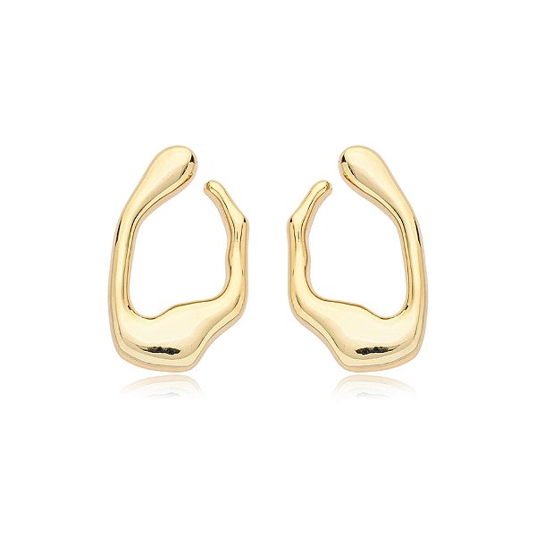 Brinco orgânico ouro semijoia BA 7257