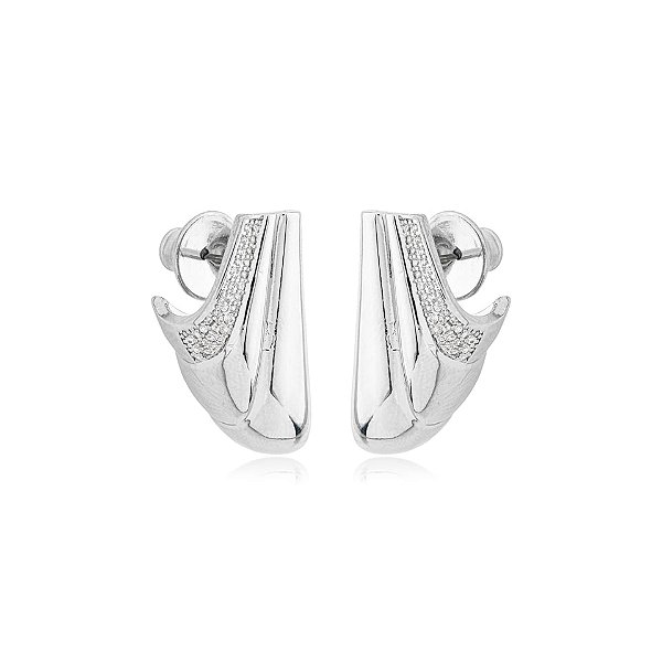 Brinco gotas zircônia ródio semijoia BA 7272