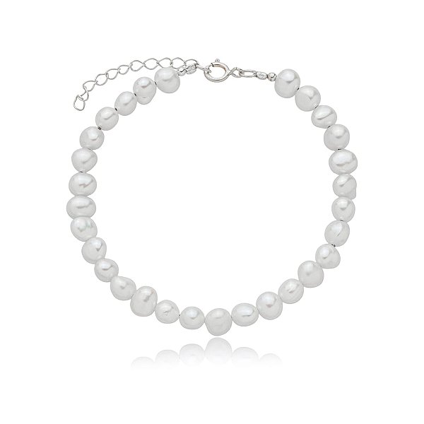 Pulseira pérola barroca prata 925