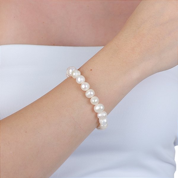 Pulseira pérola barroca semijoia